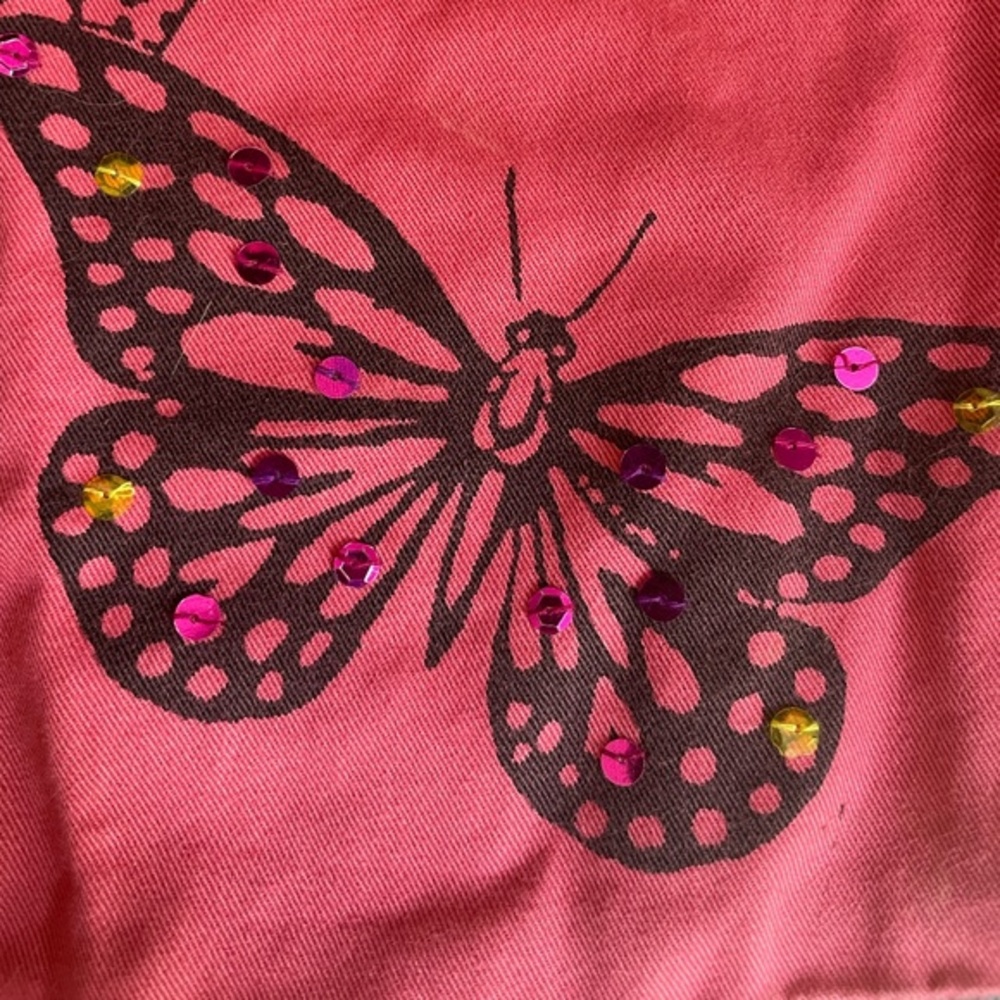 GAP Pink Coral Drawstring Backpack with Butterfly Print - Picture 3 of 7